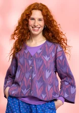 “Tulip” cardigan in organic/recycled cotton - dusky purple