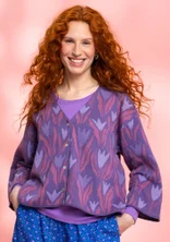“Tulip” organic/recycled cotton cardigan - dusky purple