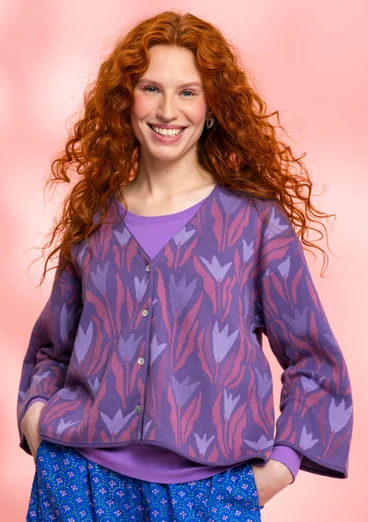 Gilet "Tulip" en coton biologique/recyclé - lilas-gris