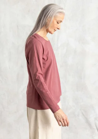 “Mona” organic cotton/elastane jersey top - dusty red
