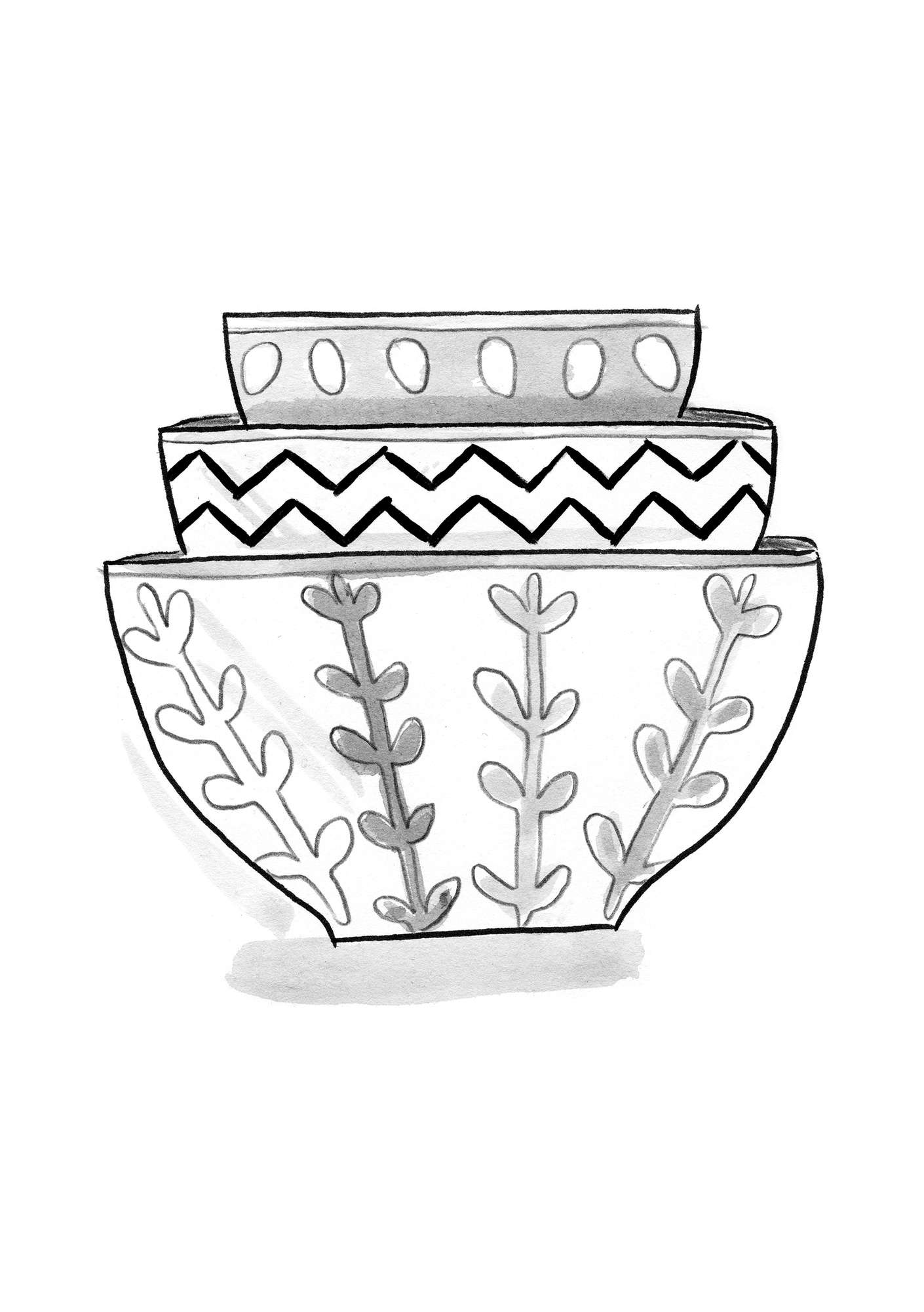 “Caramel” ceramic bowl, 3-pack asparagus/multicoloured