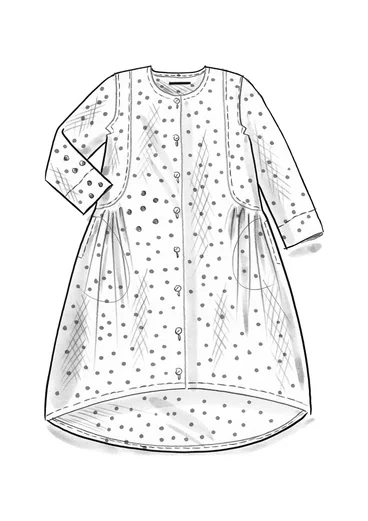 “Olivia” woven organic cotton dress - ink blue/patterned