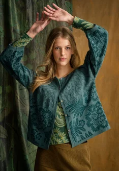 Gemusterte Strickjacke „Anila“ aus Bio-Baumwolle - veronagrün