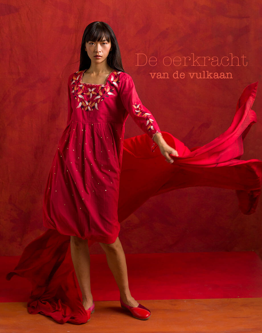 “Volcano” woven organic cotton dress