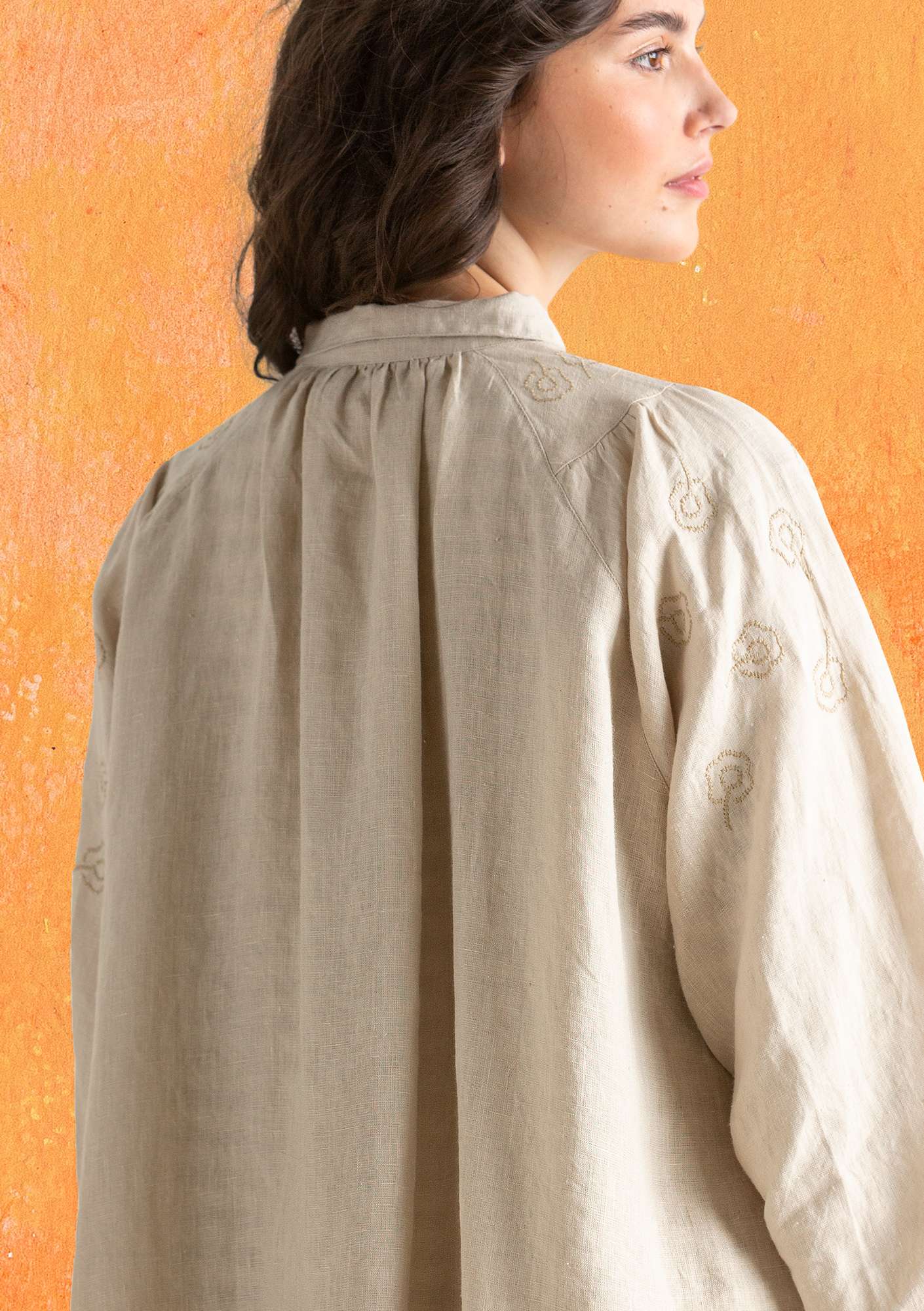 “Gro” linen smock blouse natural