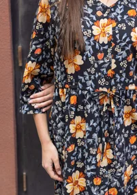 Robe "Rosendale" en coton biologique tissé - noir