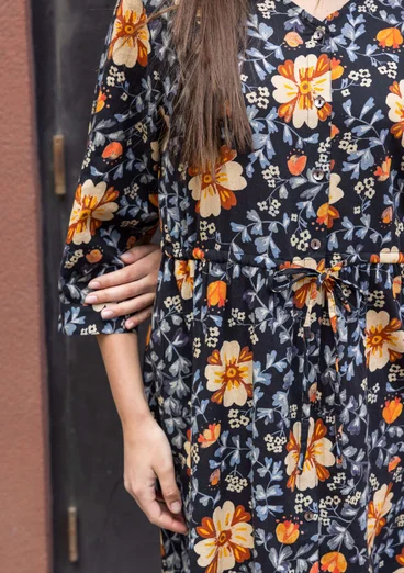 Robe "Rosendale" en coton biologique tissé - noir