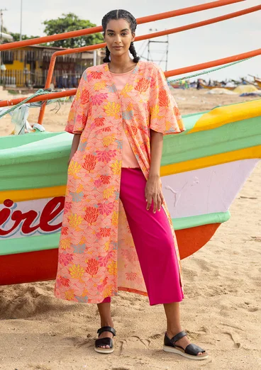 “Pearl” woven viscose/linen dress - water lily