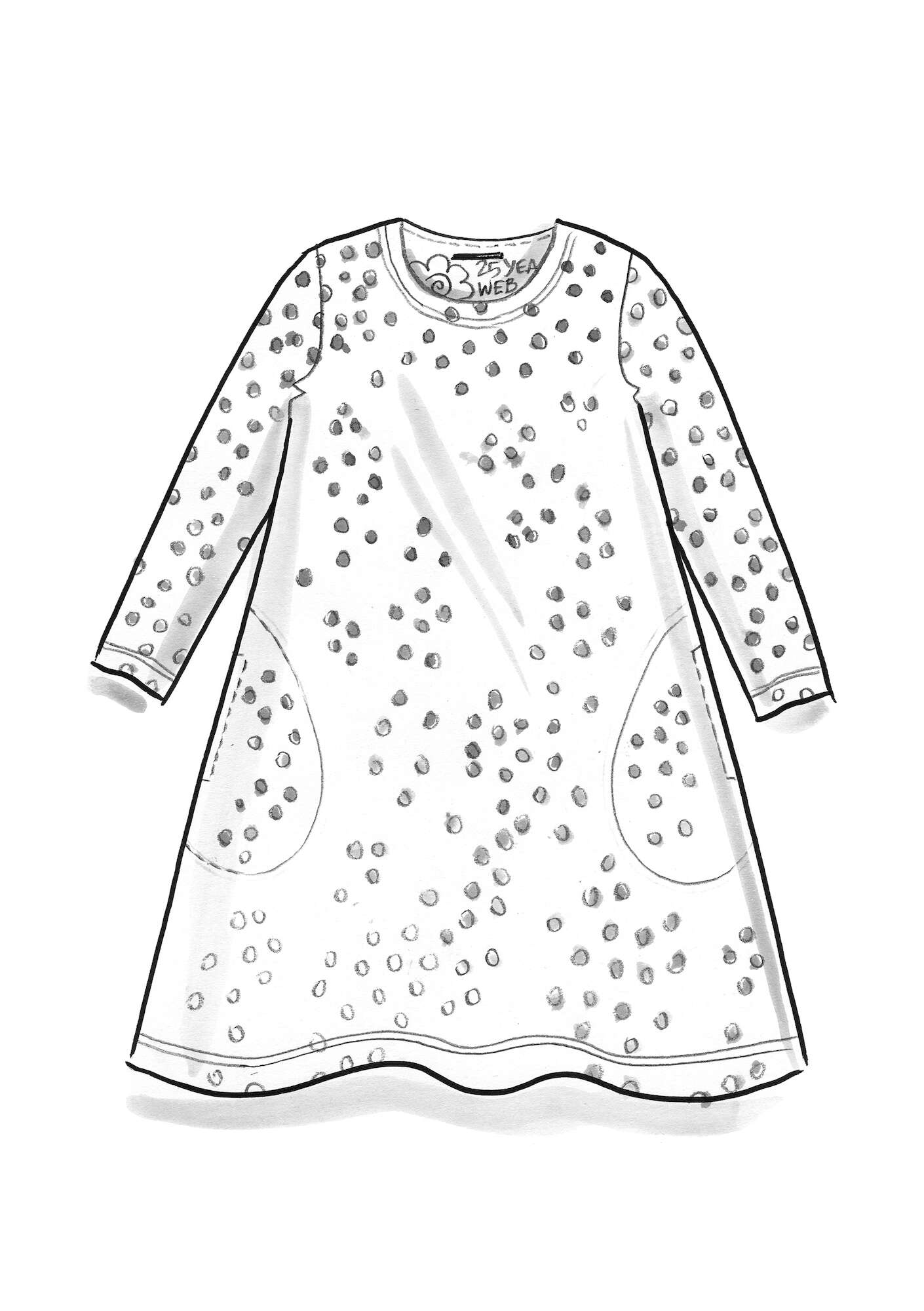 “Melodie” organic cotton/modal/elastane jersey dress  ecru