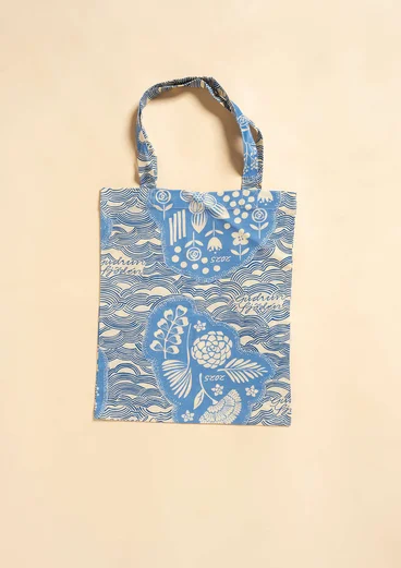 Sac en tissu en coton biologique Taille S - bleu doux