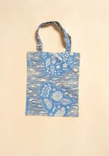 Organic cotton fabric tote bag S - mild blue