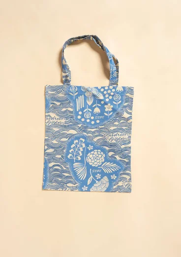 Stofftasche Größe S, aus Bio-Baumwolle - mildes blau