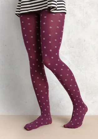 Dotted tights in recycled polyamide - allium