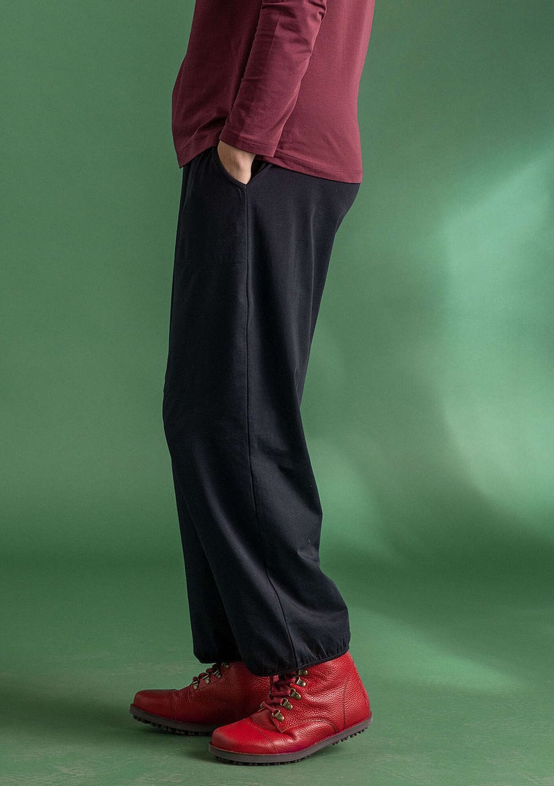 Pantalon  Stella  en jersey de coton biologique/élasthanne noir