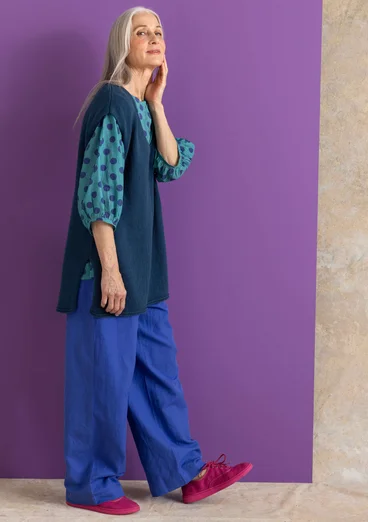 Strickpullunder aus Bio-/Recycling-Baumwolle - pazifikblau