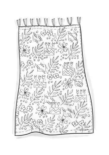 “Nemorosa” floral organic cotton curtain - white