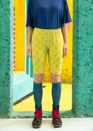 Korte tricot legging "Crossing" van biologisch katoen/elastaan - bladgroen