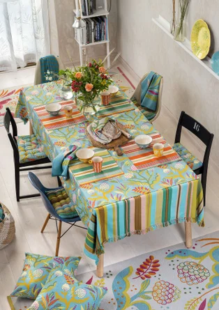 “Artichoke” tablecloth in organic cotton - meadow stream
