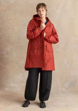 Geweven parka "Vendela" van biologisch katoen - kraprood