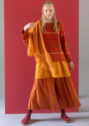 Trøje "Haida" i filtet genanvendt uld - henna