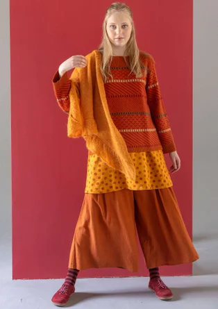 Trøje "Haida" i filtet genanvendt uld - henna