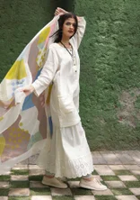 Jupon tissé en coton biologique - plumes