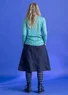 Vævet twillnederdel i økologisk bomuld (mørk indigo S)