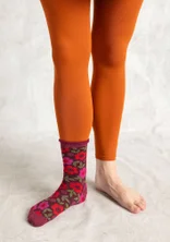 Einfarbige Leggings aus Recycling-Polyamid - henna