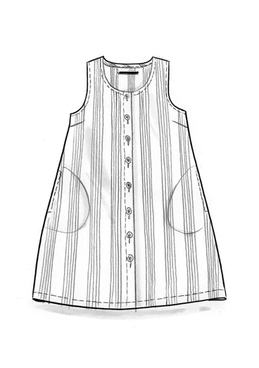 Gestreiftes oder einfarbiges Kleid „Sylvi“ aus Leinen - schwarz-gestreift