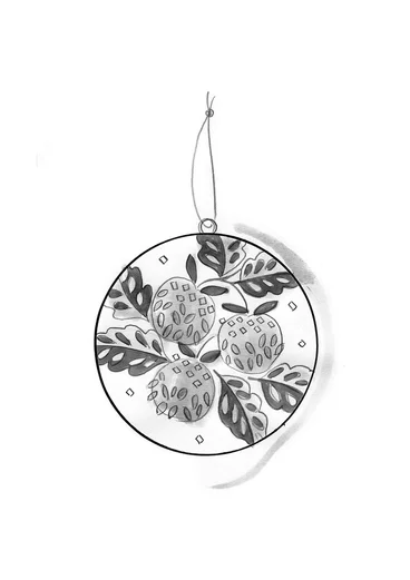 “Gnistra” holiday ornament in papier maché - poppy