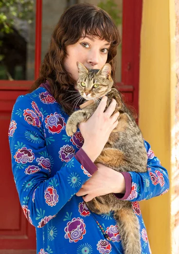 Tricot jurk "Maya" van lyocell/elastaan - korenblauw