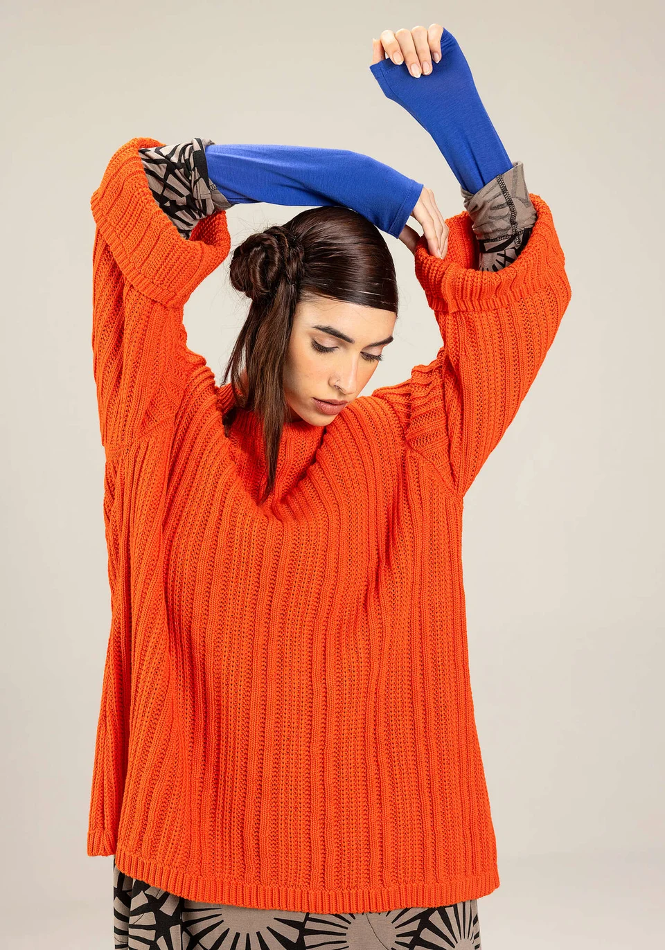 Pull "Midori" en coton biologique - lys orangé