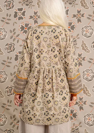 Blouse d’artiste « Amber » en coton biologique - calcaire