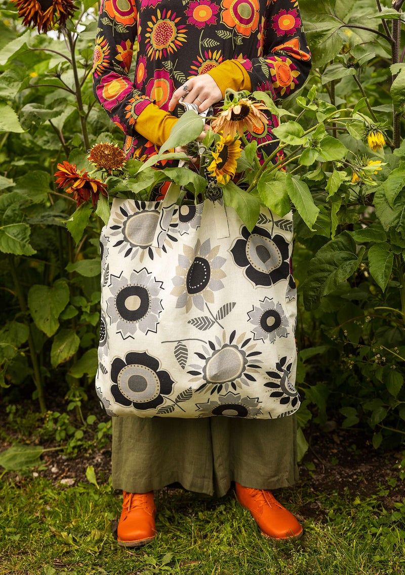 “Sunflower” organic cotton/linen bag ecru