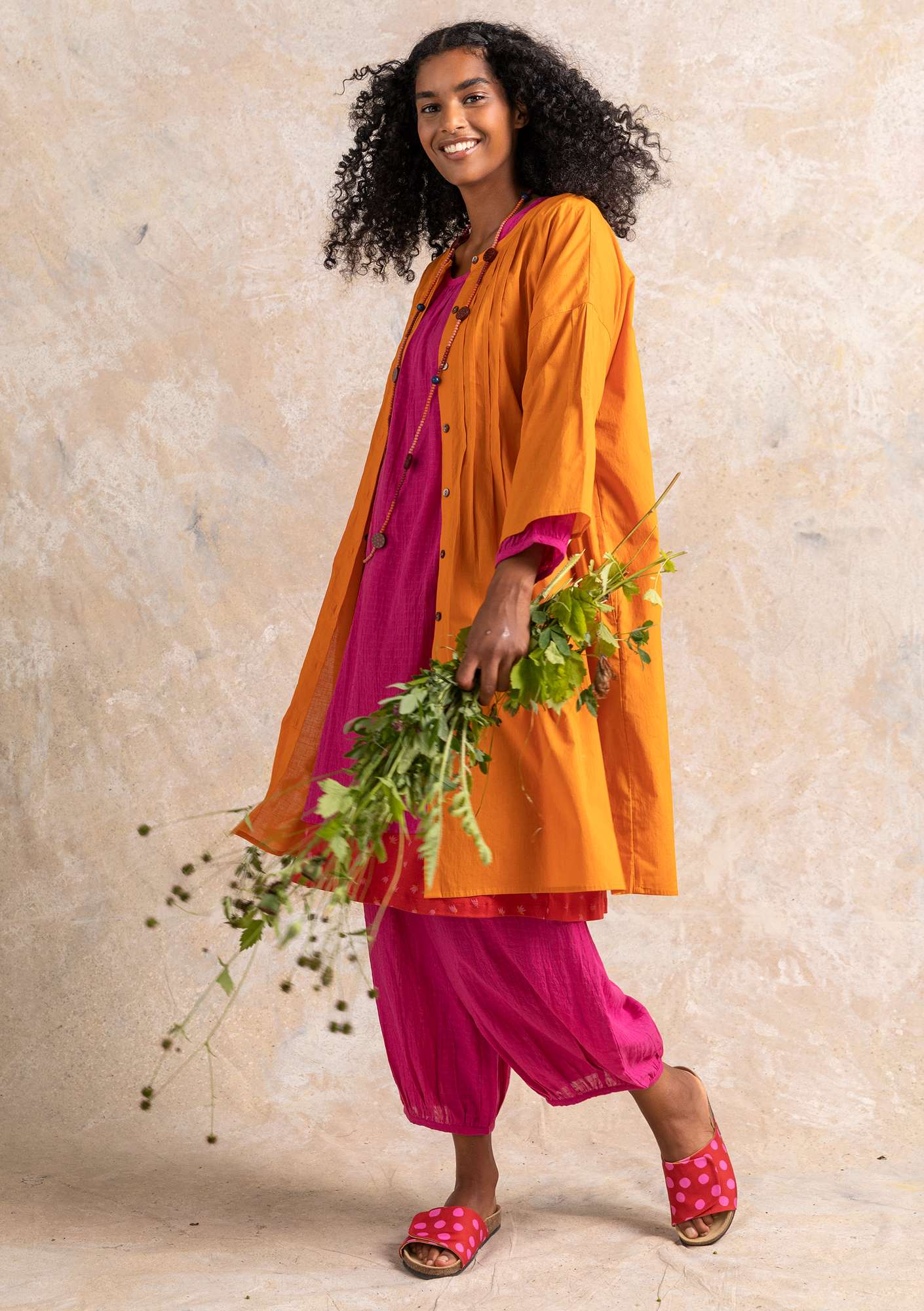 “Serafina” woven organic cotton dress masala thumbnail