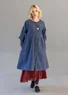 Gestreiftes oder einfarbiges Knopfleistenkleid „Sylvi“ aus Leinen (indigoblau M)