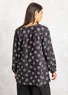 Bluse „Ester“ aus Leinengewebe (schwarz-gemustert XL)