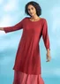 Tricot jurk "Luna" van lyocell/elastaan (agaatrood M)