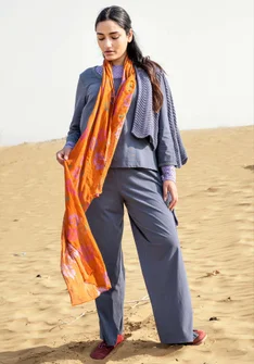 “Daisy” organic cotton jersey trousers - carbon