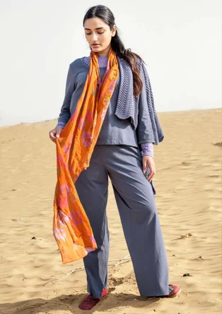 “Daisy” organic cotton jersey trousers - carbon