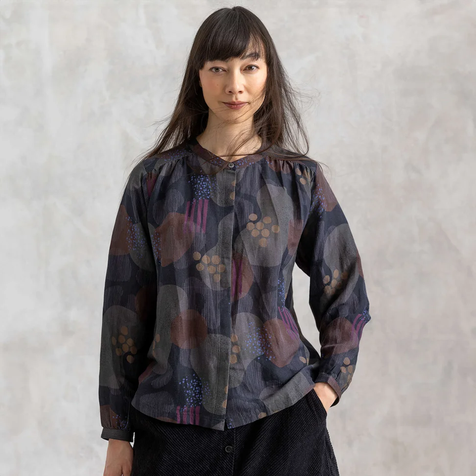Blouse "Fizz" en lin/modal - noir