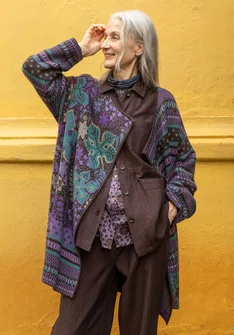 Gilet croisé "Augusta" en laine mélangée - chocolat noir