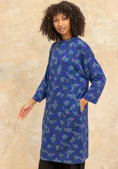 Geblümtes oder einfarbiges Jerseykleid „Hillevi“ aus Lyocell/Elasthan - indigoblau-gemustert