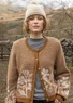 Geblümte Strickjacke „Hildur“ aus Wolle (messing-melange L)