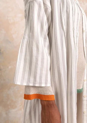 Robe "Serafina" en tissu de coton biologique - gris éléphant/motif