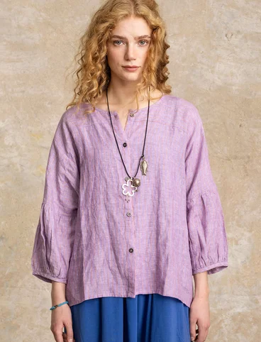 Linen blouse - puderlila0SL0randig