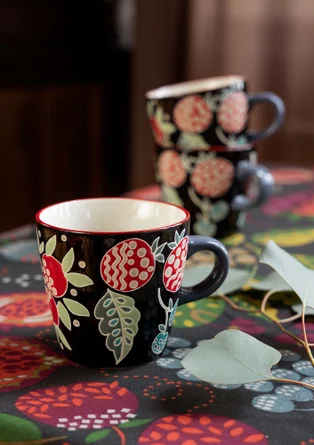 “Fruits” ceramic mug - dark ash grey