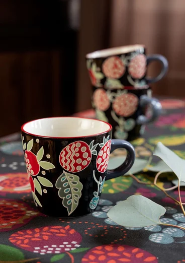 “Fruits” ceramic mug - dark ash grey