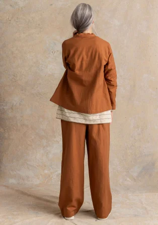 “Esme” woven organic cotton/linen jacket - acorn
