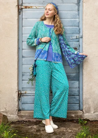 “Ängskär” organic and recycled cotton cardigan - aqua green